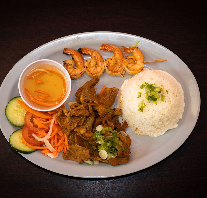 8. Shrimp & Pork Rice Platter